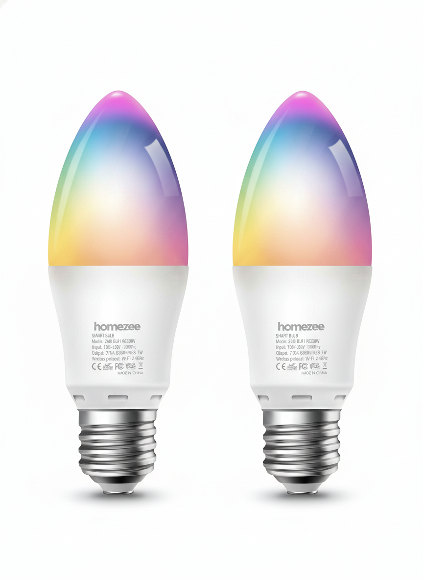 Homezee Smart Bulb E27 Wi-Fi Multicolour (Candle Shape)