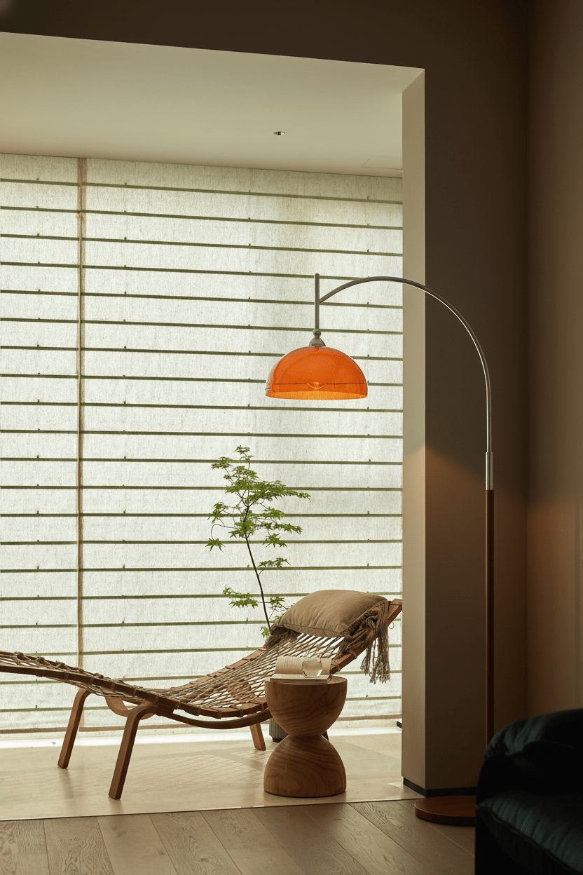 Coby Arc Floor Lamp | Chrome & Wood - grain - Homezee