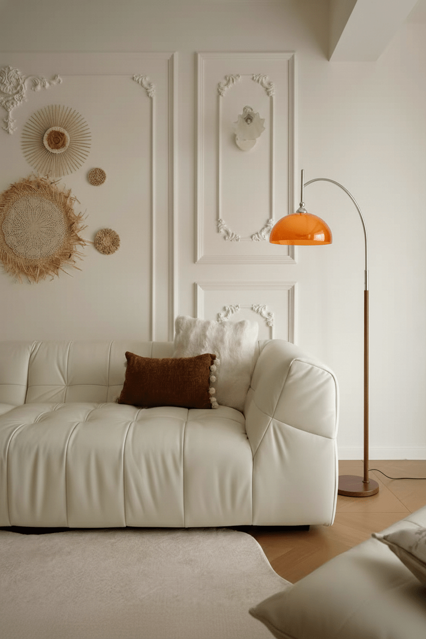 Coby Arc Floor Lamp | Chrome & Wood - grain - Homezee