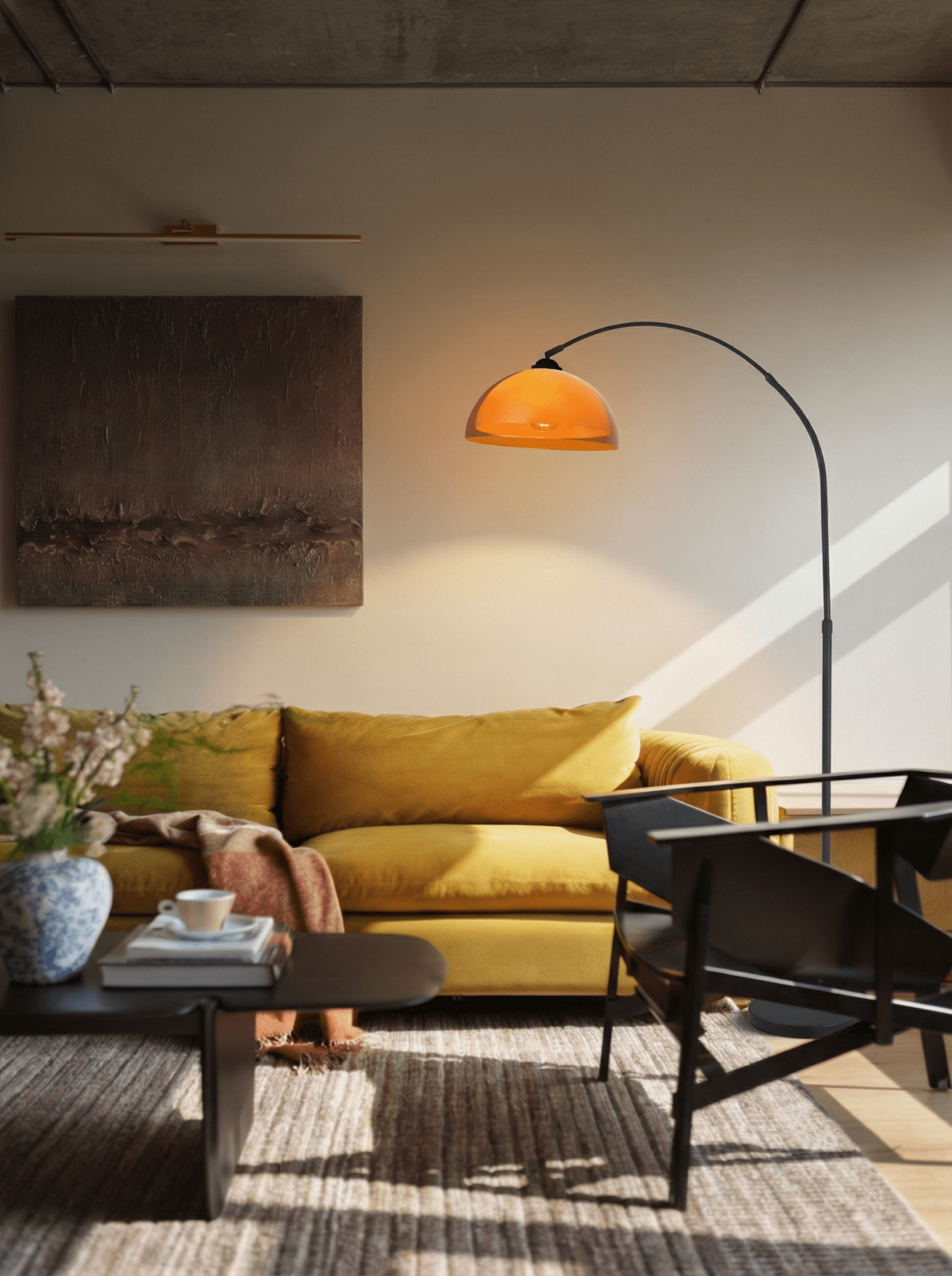 Coby Grand Arc Floor Lamp | with optional Side - Table - Homezee