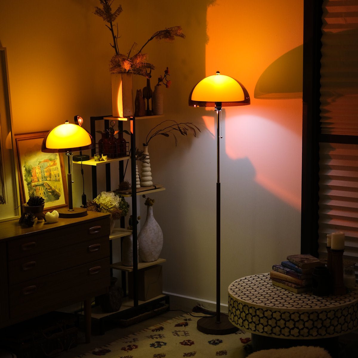 Coby+ Double Dome Floor & Table Lamp Duo - Homezee