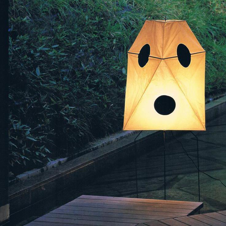 Akita Polygon Rice Paper Tripod Floor Lamp - Homezee