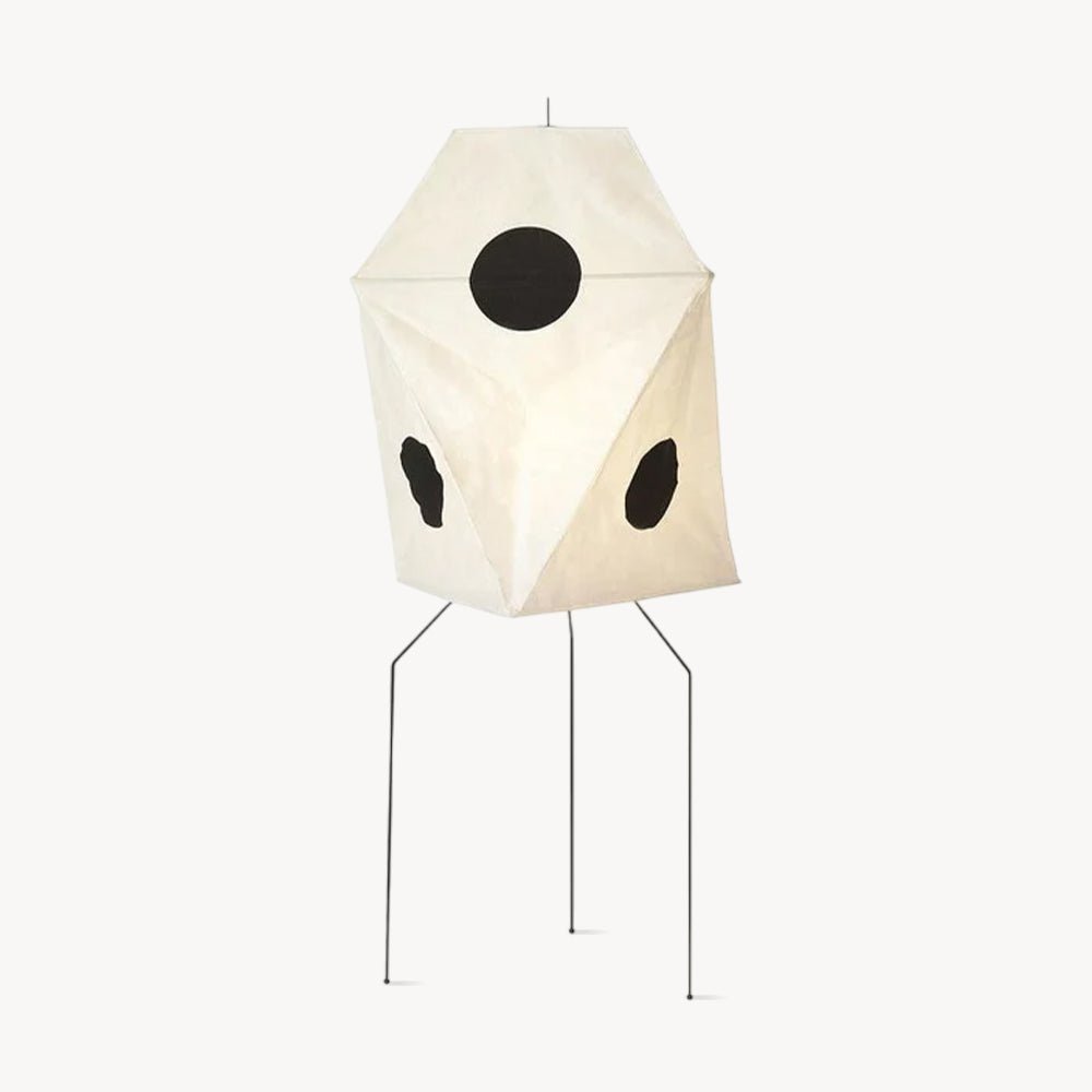 Akita Polygon Rice Paper Tripod Floor Lamp - Homezee