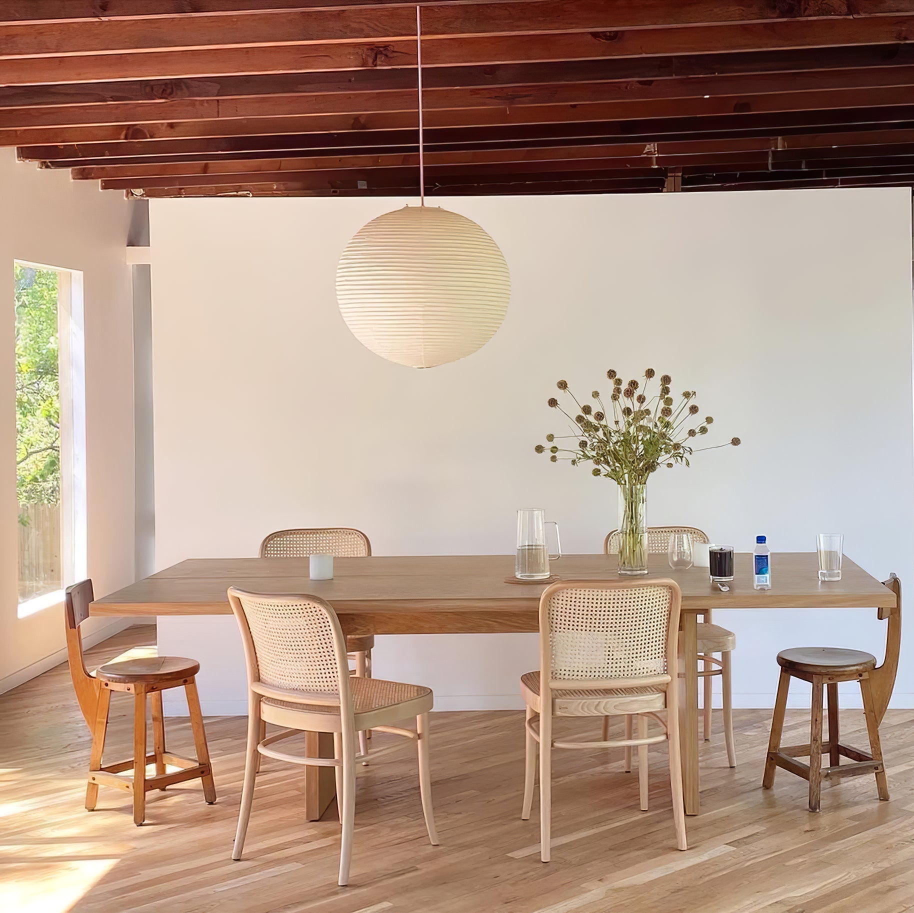 Akita Rice Paper Globe Pendant Lamp - Homezee