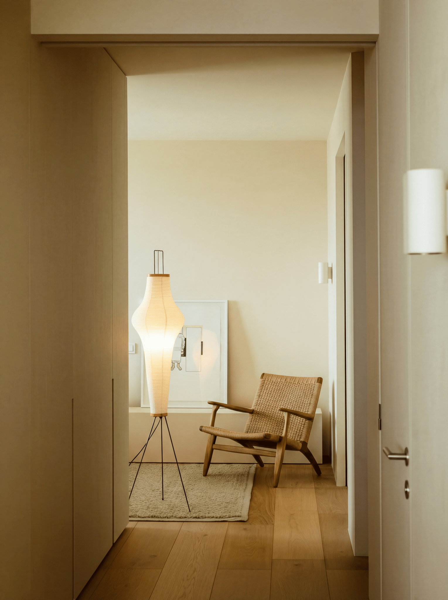 Akita Rice Paper Floor Lamp - Homezee