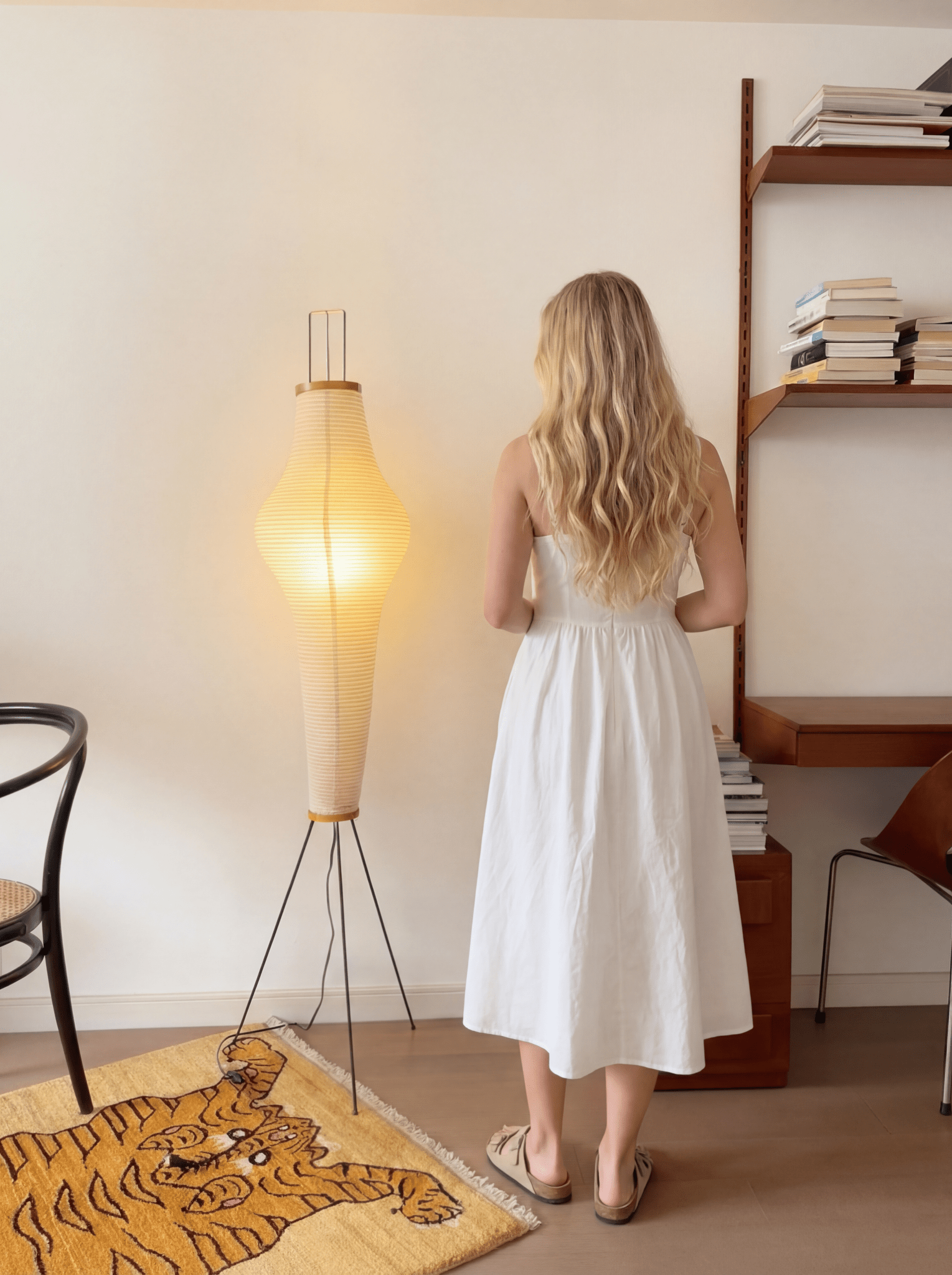 Akita Rice Paper Floor Lamp - Homezee