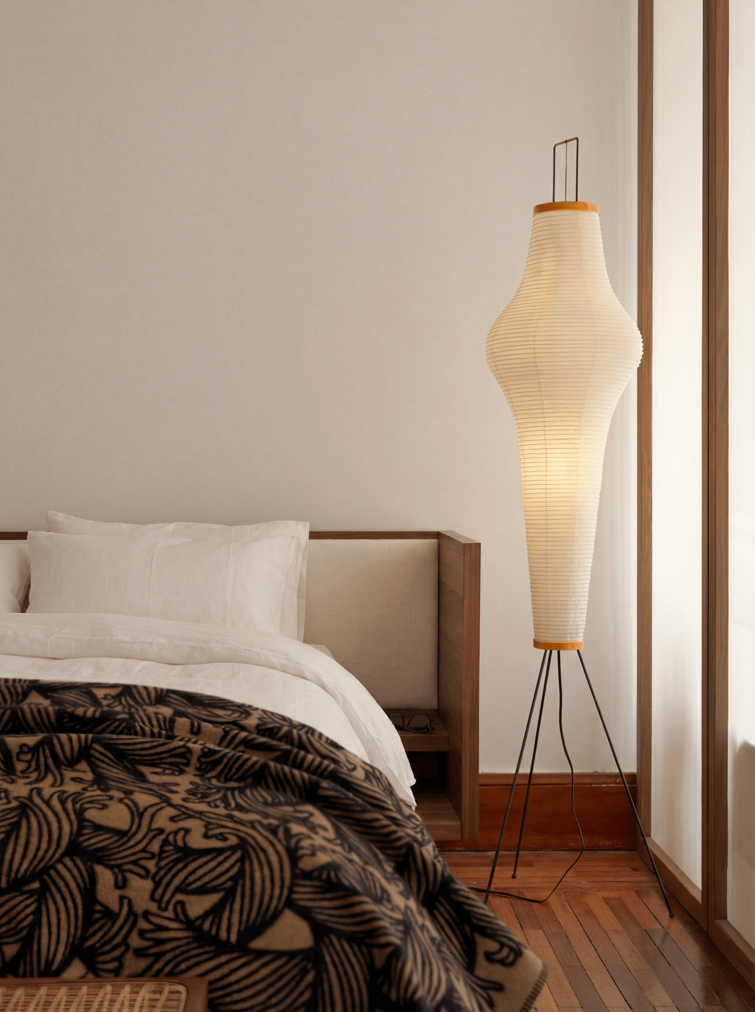 Akita Rice Paper Floor Lamp - Homezee