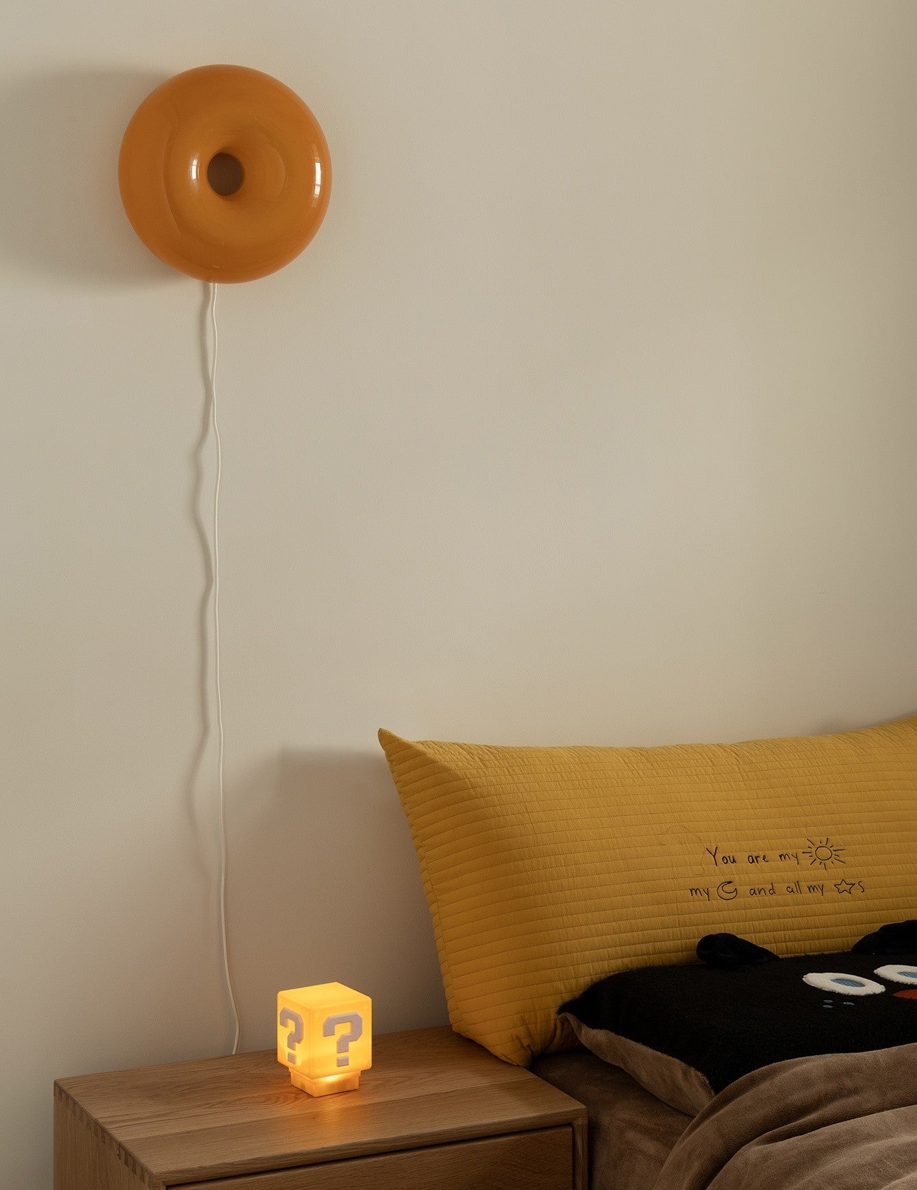 Retro Orange Donut Lamp Duo (Wall & Table Versions)