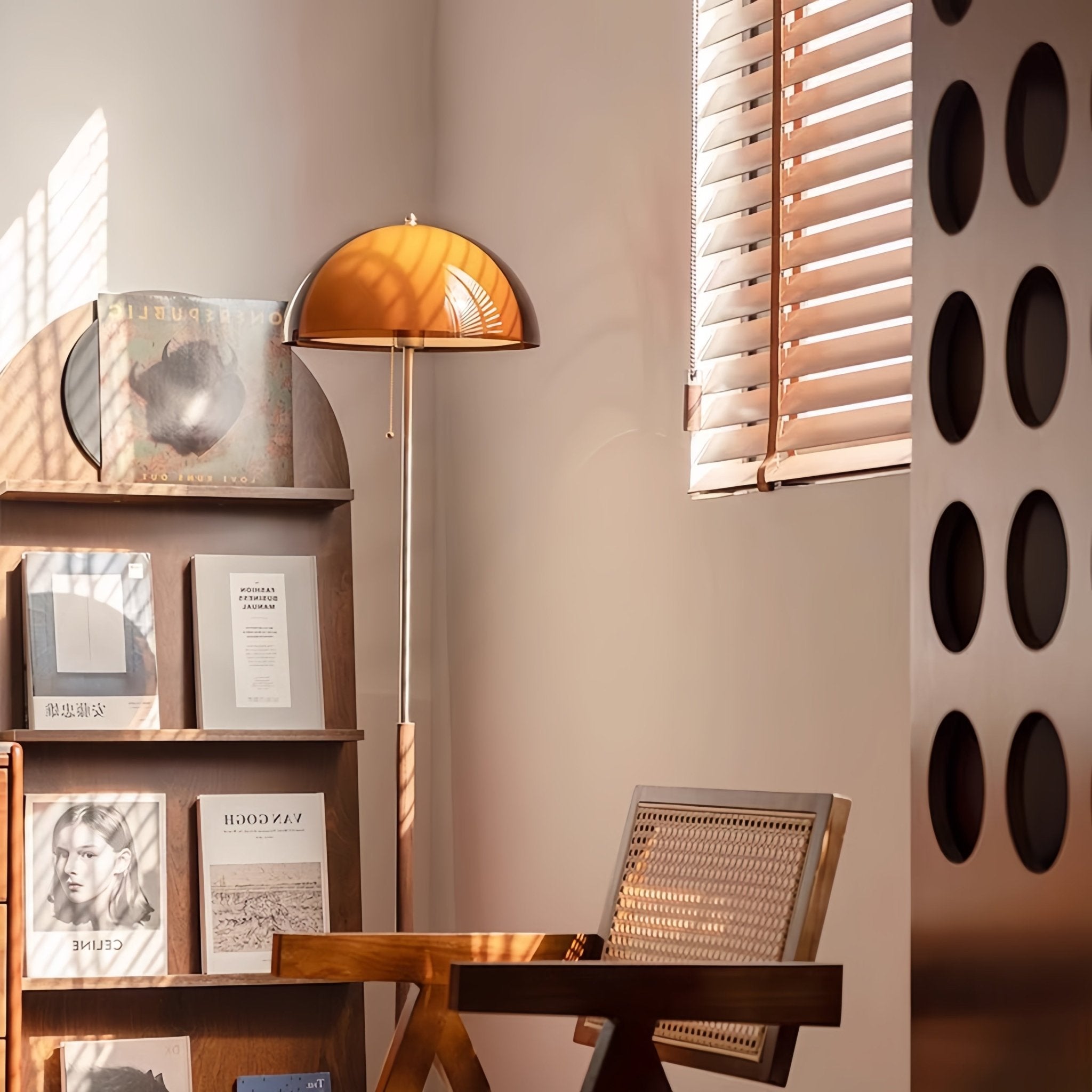 Coby+ Mushroom Bauhaus Floor Lamp with Pull Chain - Homezee