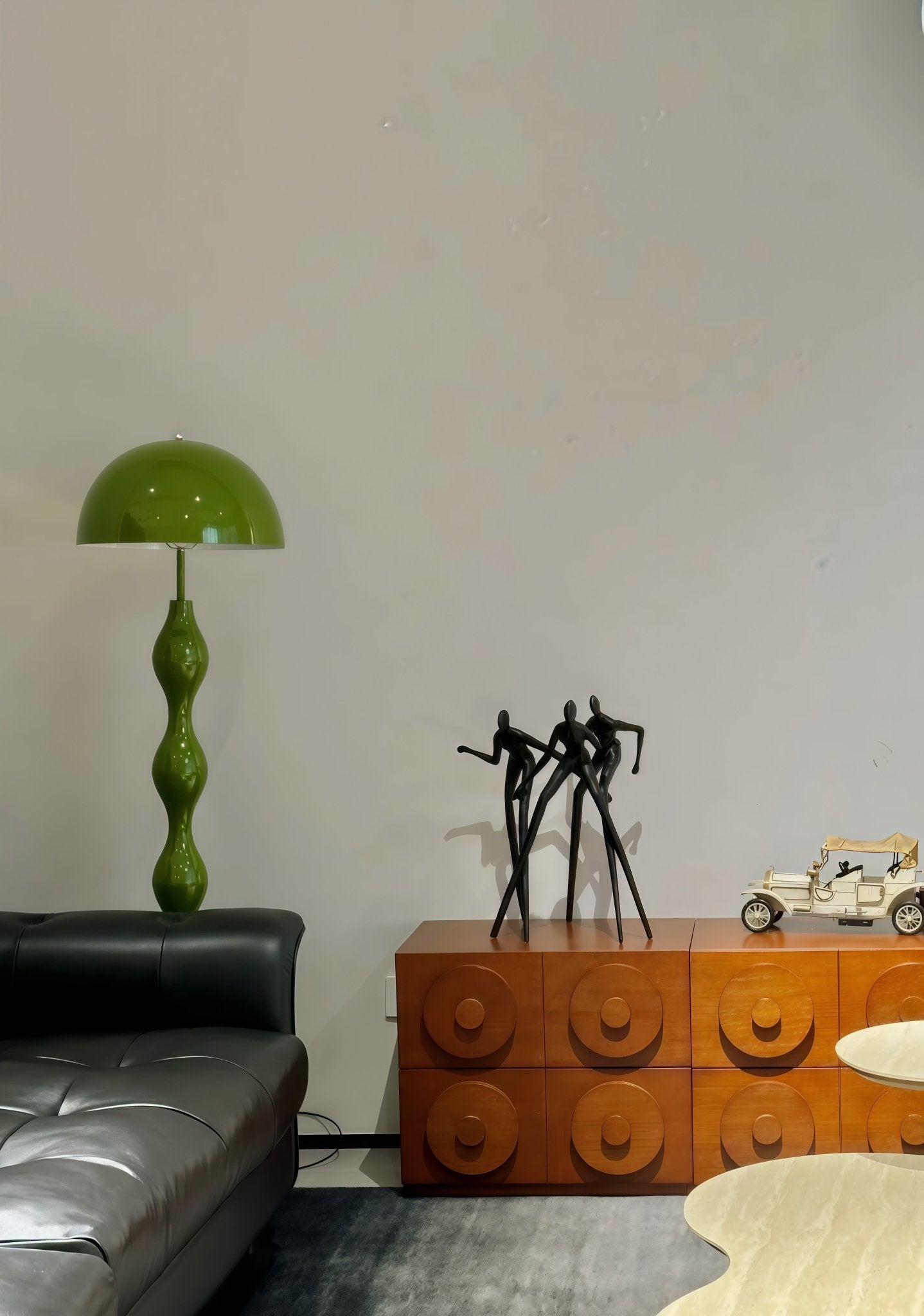 Dori Drop Wavy Mushroom Floor Lamp | Olive Green - Homezee
