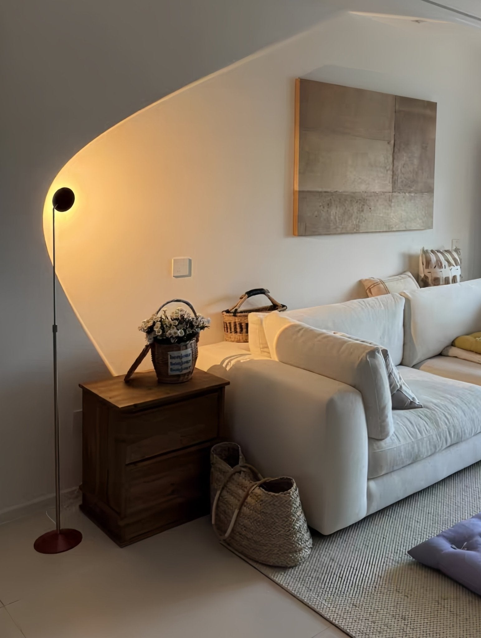 Saga Halo Floor Lamp LED | Touch Control Adjustable - Homezee